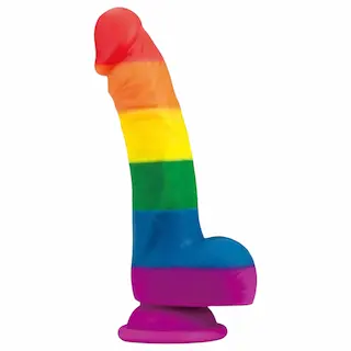 Lovetoy Prider – realistické silikonové dildo – 19 cm – duhové