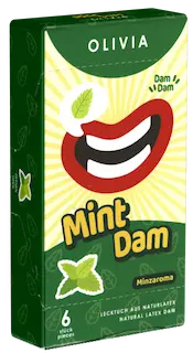 Olivia Dams: Mint – Zelené latexové roušky pro orální sex (6 ks)