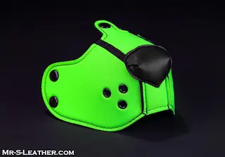 Mr. S Leather Neoprene K9 Muzzle Lime, neoprenový čumák pro puppy play