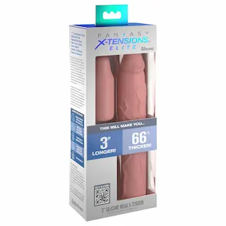 Pipedream – X-TENSION Elite 3 – nastavitelný návlek na penis (přírodní/barva těla)