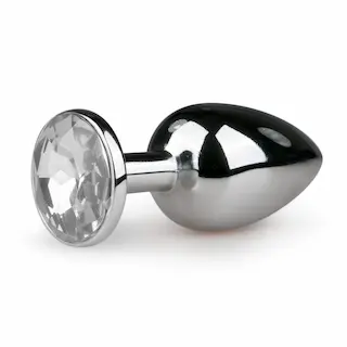 EASYTOYS ANAL COLLECTION Kovový anální kolík stříbrný/průhledný – S