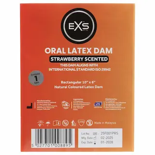 EXS jahodová lízací rouška – latexová ochranná rouška (1 ks)