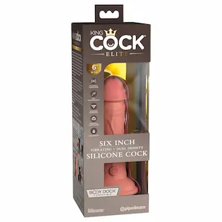Realistický vibrátor s přísavkou z dvojitého silikonu Pipedream King Cock Nice Guy (18 cm)