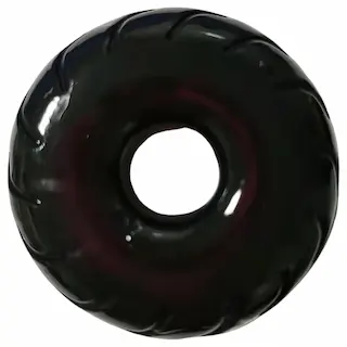 Pulselock Forge – černý penisový kroužek z TPE se vzorem kola (19 mm)