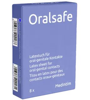 Oral Safe Single: Strawberry, 8 latex-sheets