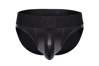 Slipy Sukrew Rubber Look Classic Brief Nightlife Black S, pánské lesklé slipy
