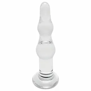 Rimba Dolly – anální skleněné dildo – vlnitý tvar – čiré