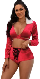 Sametový komplet Christmas Cutie, M–L