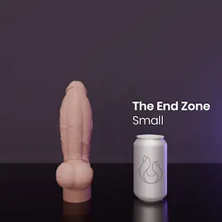 Erotixxx Toys The End Zone Pale Flesh 75% S, prémiové silikonové dildo s Vac-U-Lock 19,6 x 3,9–5,7 cm
