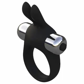 Pulselock Vantr – vibrační erekční kroužek s králíčkem (černý) – 30 mm