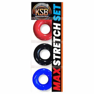 Kiotos Max-Stretch – sada natahovacích erekčních kroužků (černá/červená/modrá)