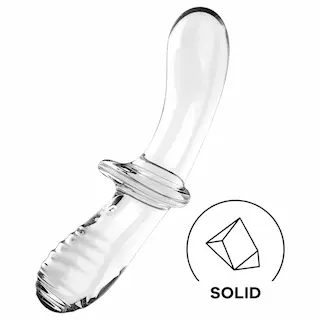 Satisfyer Double Crystal – oboustranné skleněné dildo – transparentní