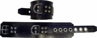 Mister B Rubber Ankle Restraints, černé pouta ze silné gumy 37 x 8 cm