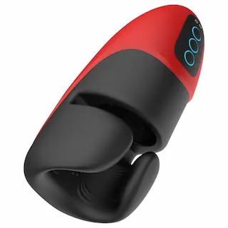 Lena – vibrační svěrací masturbátor (červený)