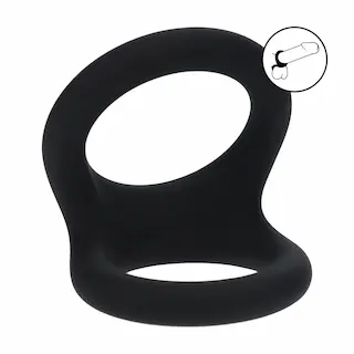 Levelz Double O Cock Ring Large, elastický silikonový dvojkroužek na penis a varlata