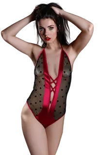 Průsvitné body Black Cherry, XXL–XXXL