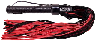 ROUGE Long Suede Flogger Leather Handle Black/Red