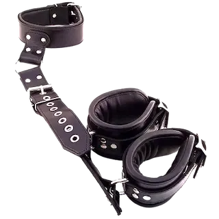 ROUGE Leather Neck to Wrist Restraint Black