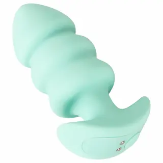 Cuties Mini – anální kolík s kuličkami – vibrace – zelený