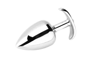 ZENN Smooth Metal Butt Plug with Diamond – Large
