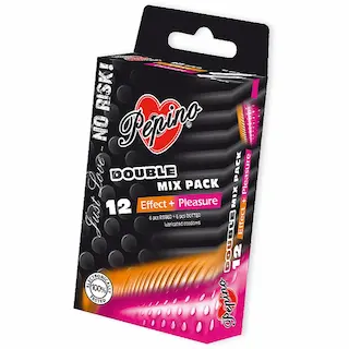 PEPINO Double Mix dráždivé kondomy 12 ks