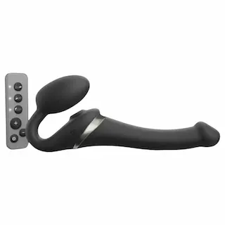Strap-on-me – strap-on vibrátor s pulzací vzduchu – černý