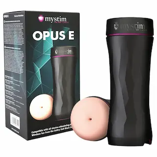mystim Opus E Anus – elektro umělý anální masturbátor (přírodní‑černý)