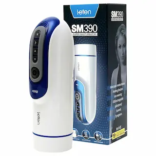 Leten SM390 – mužský masturbátor s ohřevem a zvukem – bílý