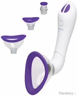 Automatická vibrační pumpa na vaginu, klitoris a bradavky Multiple Euphoria, bílá