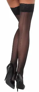 Cottelli Legwear Samodržící punčochy – černé