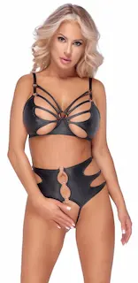 Set – podprsenka a kalhotky bez rozkroku Cottelli LINGERIE XL