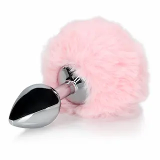 Ouch! by Shots Bunny Tail with Metal Butt Plug – Pink