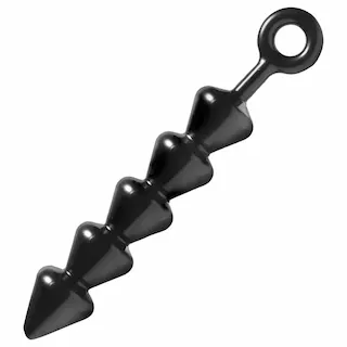 XR Brands – Spades – anální dildo s korálky (černé)