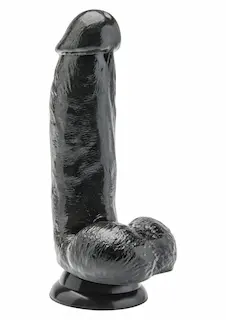 Get Real 6 Inch with balls realistické dildo, černé