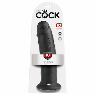 King Cock – realistický dildo s přísavkou – černý 25 cm