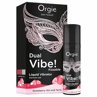 Orgie Dual Vibe – unisex tekutý vibrátor – Jahoda – Gin Tonic (15 ml)