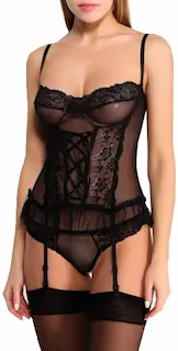 Černý korzet Mercy, XXL–XXXL