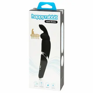 Happyrabbit – masážní vibrátor na baterii – černý