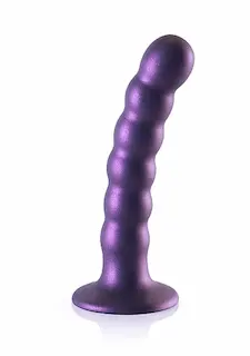Anální kuličkové dildo Metallico Beaded (13,8 cm), fialové
