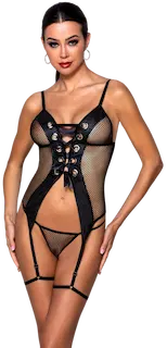 Černý korzet Passion Beth, XXL–XXXL
