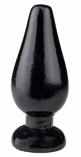 Pluggiz Spruce, černý vinylový anální kolík 15 x 2,8–5,8 cm
