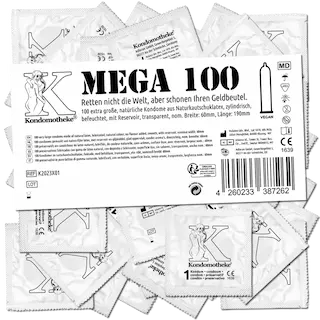 Kondomotheke MEGA: 100 extra large condoms