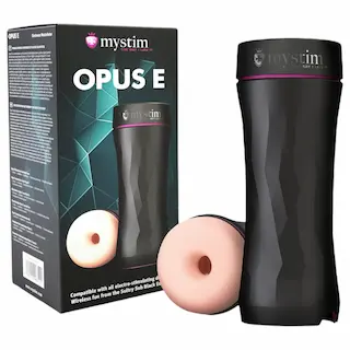 mystim Opus E Donut – elektro masturbátor (přírodní-černý)