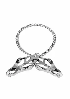 Slave4master Clover Nipple Clamps, ocelové skřipce s řetízkem