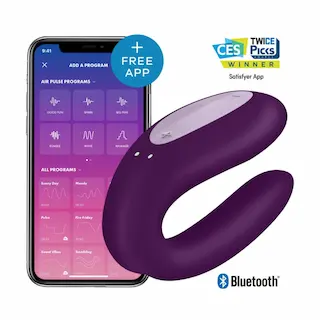Satisfyer Double Joy partnerský vibrátor VIOLET
