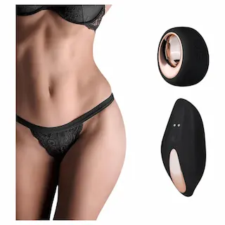 Pantyrebel – akumulátorové, rádiové vibrační černé tanga (S
