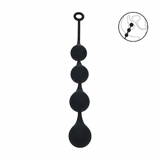 Levelz Waterdrop Silicone Anal Balls XL, černé anální kuličky 52 x 5 cm