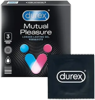 Durex Mutual Pleasure – vroubkované kondomy (3 ks)