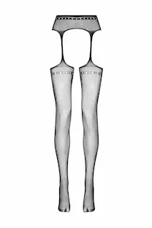 CHRISTINE punčocháče s podvazky Tula – černé One Size