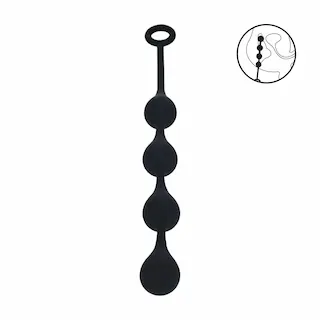 Levelz Waterdrop Silicone Anal Balls M, černé anální kuličky 32,5 x 3 cm